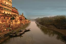 Temple near river